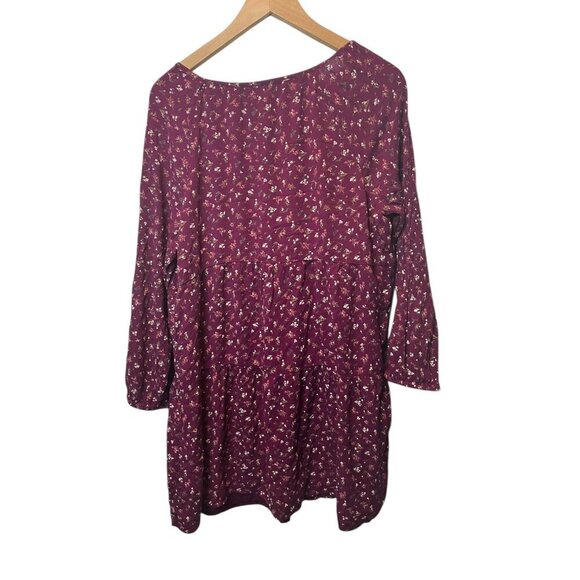 Old Navy Purple Floral Long Sleeve Dress Size Large | Inventory ID: H38 - Picture 2 of 2